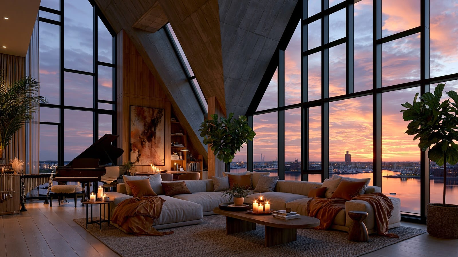 A quiet Copenhagen room with warm window light and soft places to rest.